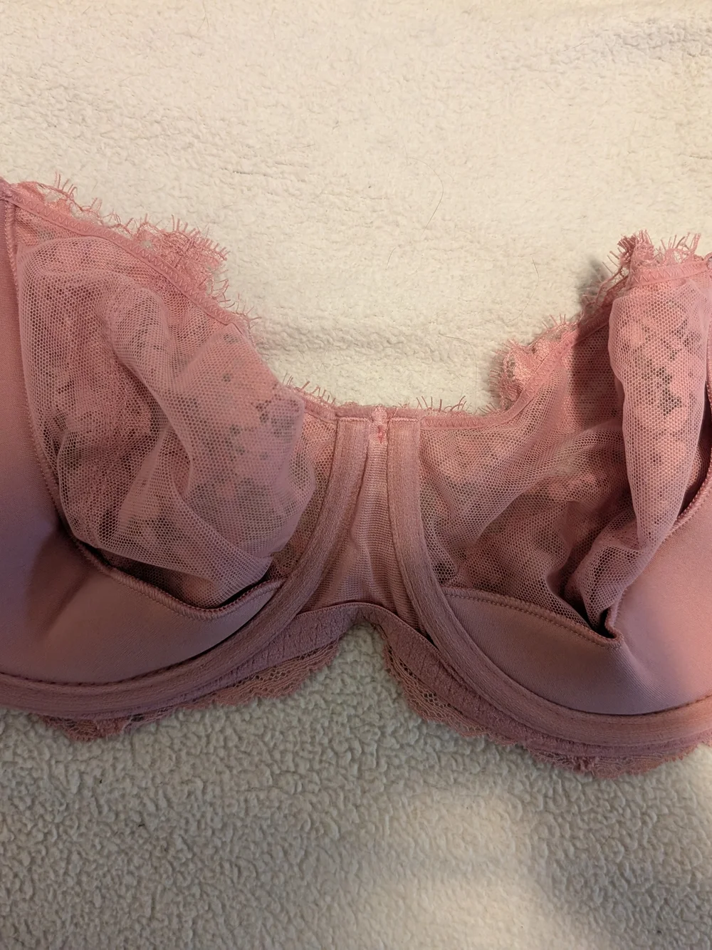 Victoria's Secret Lace Dream Angels Unlined Bra Trio - Blush, Plum, Black 32DDD - Picture 5 of 12
